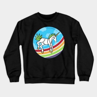 Rainbow Unicorn v11 — Dancing Uniquorn Illustration series Crewneck Sweatshirt